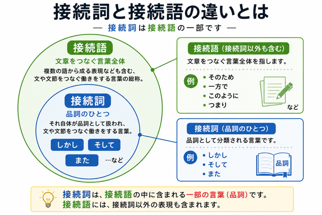 接続詞と接続語の違いとは